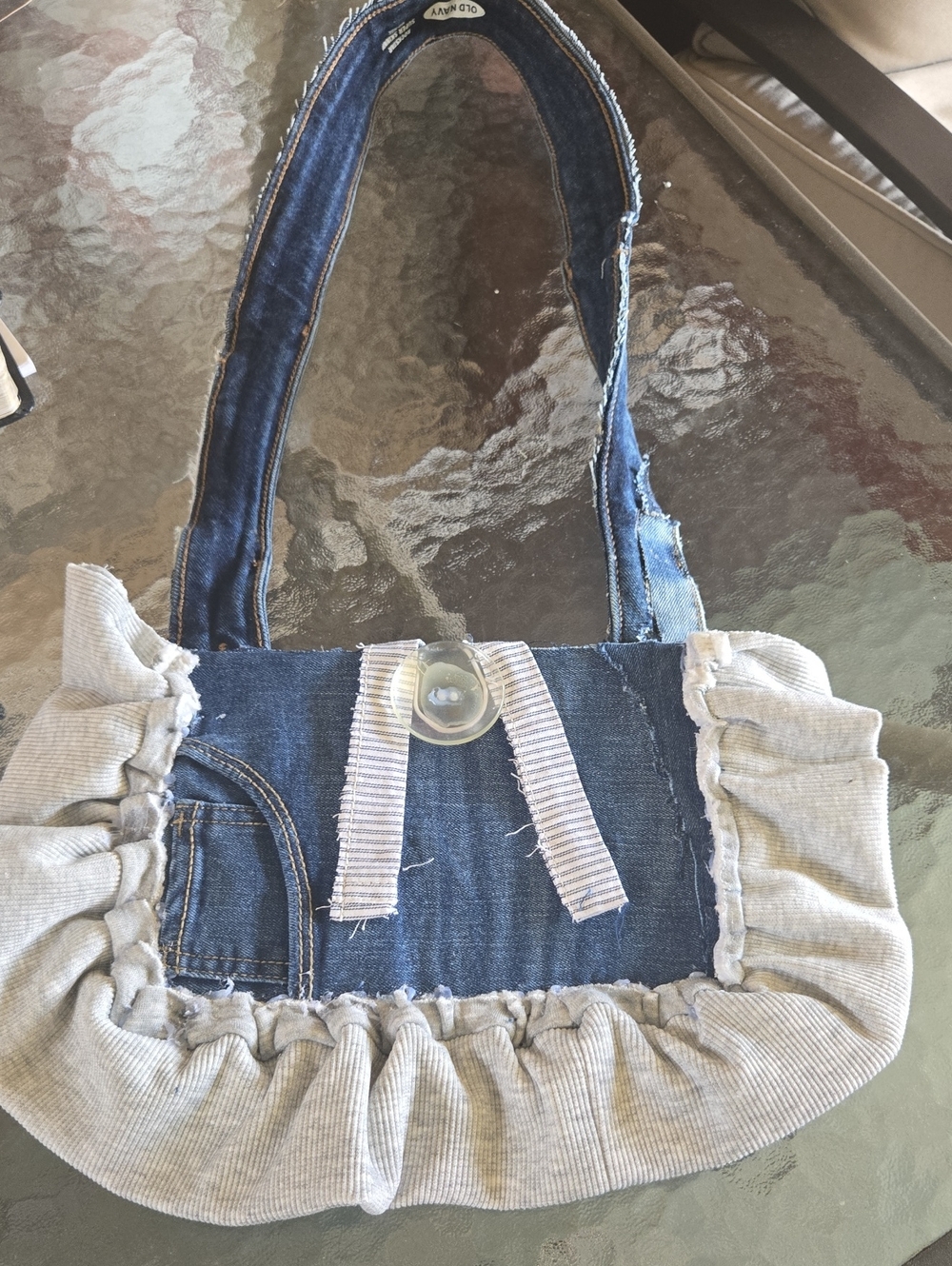 DIY Denim Ruffle Crossbody Notebook Keepsake - Picture 3 of 8